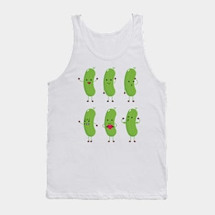 Cute Cucumber Characters Tank Top